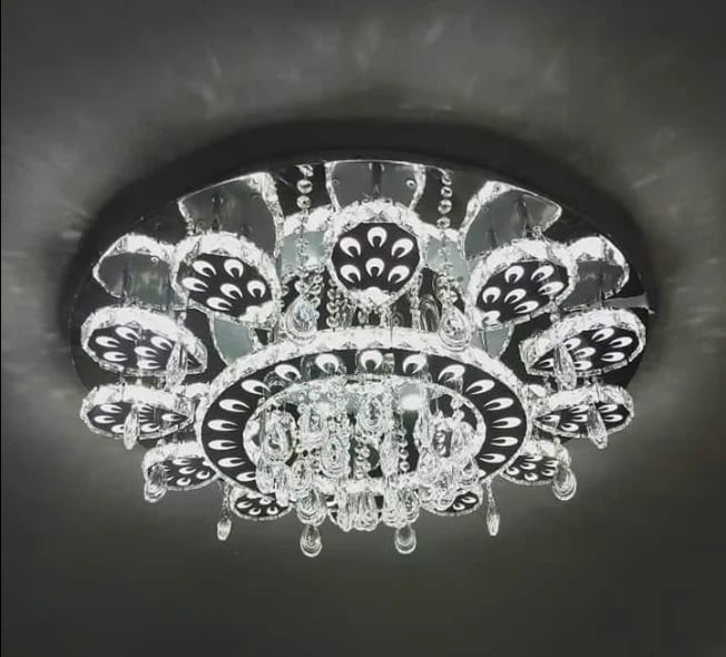 Ornate crystal ceiling light fixture installed in a Perth home